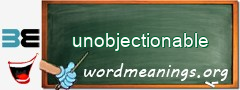 WordMeaning blackboard for unobjectionable